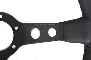 GT Race Steering Wheel - Black Leather - Black Indicator & Stiching - ø 350 mm - Without Hub