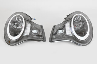 Head Light Set 996 Turbo / 996 GT2 / 996 GT3 - Black - 991.2 Style LED DRL - For Litronic Lights