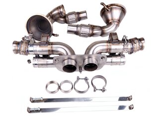 Muffler Bypass 992 GT3/ ST 4.0 L - Race - For OPF - Without Tips - Reuses Electric Valves