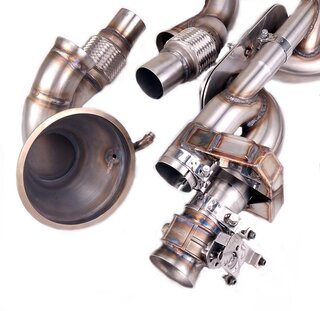Muffler Bypass 992 GT3/ ST 4.0 L - Race - For OPF - Without Tips - Reuses Electric Valves