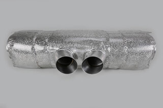 Muffler out of Exhaust System Race 997 GT3 Cup "M&M" , with tips 2x76mm, thermoprotection