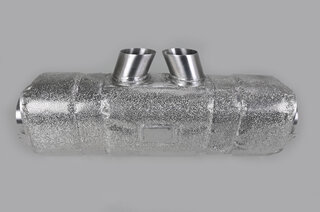 Muffler out of Exhaust System Race 997 GT3 Cup "M&M" , with tips 2x76mm, thermoprotection