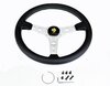 MOMO Steering Wheel - Prototipo - Black Leather - Silver Spokes - 370 mm - 6 x 70 mm Bolt Pattern