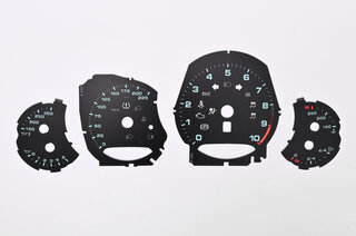 Instrument Face Set 991.2 Speedster - Black/Background RAL 6027 - Manual - MPH - Logo