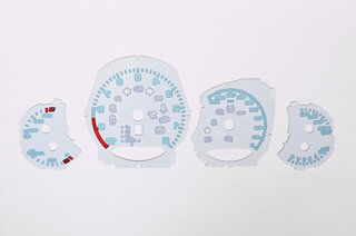Instrument Face Set 991.2 Speedster - Black/Background RAL 6027 - Manual - MPH - Logo