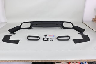 Heckschürze I - Heckdiffusor Schwarz Struktur - für 9YA Cayenne / Coupe E3 ab MJ18 mit AHK