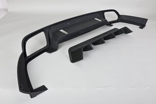 Heckschürze I - Heckdiffusor Schwarz Struktur - für 9YA Cayenne / Coupe E3 ab MJ18 mit AHK