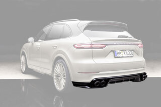 Heckschürze I - Heckdiffusor Schwarz Struktur - für 9YA Cayenne / Coupe E3 ab MJ18 mit AHK