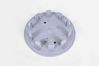 Capuchon de roue argent chrome, konkav, avec écusson couleur