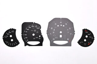 Gauge Faces Panamera 970.2 GTS PDK - Black / Grey Tach - MPH - Fahrenheit - with Logo Backlit
