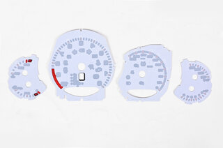 Instrument Face Set 991.1 GT3 RS - Silver - PDK - MPH - With Black and Orange Tick Marks - with Logo