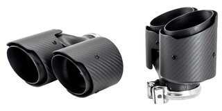 Double Sport Tailpipes Stainless Steel - Varnished Carbon - 997.1/997.2  3,6L Ø 2x89mm