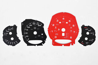 Instrument Face Set 991.2 GTS - Black / Guards Red Tach - PDK - MPH - Logo Backlit