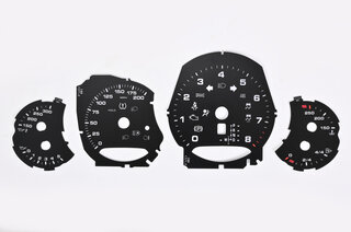 Instrument Face Set 991.2 GTS - Black - PDK - MPH - Tach Logo Backlit
