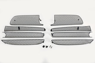 Front Bumper Grill Set 991.1 Turbo S - Complete - Black - For Adaptive Cruise Control (ACC)