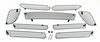 Front Bumper Grill Set 991.1 GTS - Complete - Black - Without Parking Sensors
