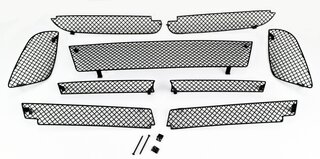 Front Bumper Grill Set 991.1 GTS - Complete - Black - With Parking Sensors