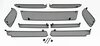 Front Bumper Grill Set 991.1 GTS - Complete - Black - With Parking Sensors