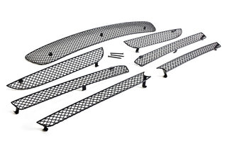 Front Bumper Grill Set 991.1 C2S - Complete - Black - With Parking Sensors