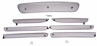 Front Bumper Grill Set 991.1 C2 - Complete - Black
