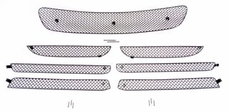 Front Bumper Grill Set 991.1 C2 - Complete - Black