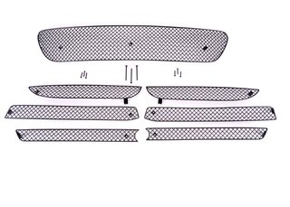 Front Bumper Grill Set 991.1 C2 - Complete - Black - With Parking Sensors