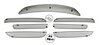 Front Bumper Grill Set 991.1 C4S - Complete - Black - With Parking Sensors