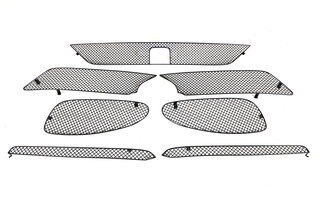 Jeu grilles pour bouclier AV 718/ 982 GTS Boxster/Cayman (ACC) - Complete - Noir