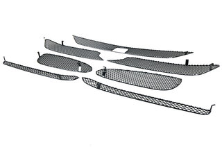 Jeu grilles pour bouclier AV 718/ 982 GTS Boxster/Cayman (ACC) - Complete - Noir