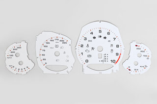 Instrument Face Set 991.1 GT3 RS - White - PDK - MPH - With Orange Tick Marks - with Logo