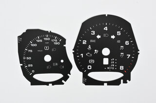 Instrument Face Set 718 Boxster GTS/Cayman GTS 2.5 L - Black - PDK - MPH - 190 MPH - With Logo