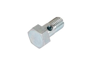 Schraube - silbern verzinkt - Schlüsselweite 12mm - Kopfstärke 5mm - Länge 22mm - Ø Bohrung 4,1mm