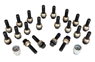 Felgenschlosssatz - Schwarz - für 10mm  + 12mm Distanzen für Porsche Macan