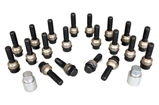 Felgenschlosssatz - Schwarz - für 10mm  + 12mm Distanzen für Porsche Macan