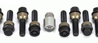 Felgenschlosssatz - Schwarz - für 10mm  + 12mm Distanzen für Porsche Macan