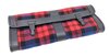 Classic Porsche Tool Bag | Black Leather & Red + Blue Tartan (Plaid) | Without Tools