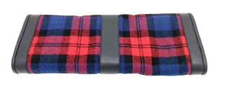 Classic Porsche Tool Bag | Black Leather & Red + Blue Tartan (Plaid) | Without Tools