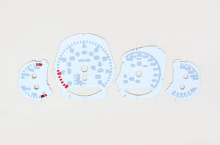 Instrument Face Set 991.2 Turbo  - White - PDK - MPH - Fahrenheit - With Logo