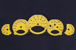 FVD Brombacher Instrument Face Set 997.2 - Racing Yellow - PDK -  KPH - 330 KPH