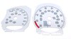 Instrument Face Set 718 Cayman GT4 - White - Manual - MPH - 200 MPH - With Logo - Range Tickmarks