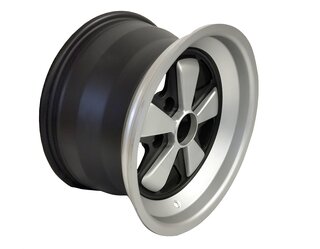 Jante 9x16 ET15 copie Fuchs - TÜV - centre noir satiné + batons et bord anodisé - TÜV