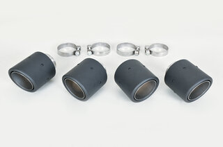Exhaust Tip Set 971.1 - Quad Round - Matt Carbon