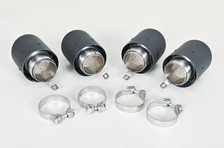 Exhaust Tip Set 971.1 - Quad Round - Matt Carbon