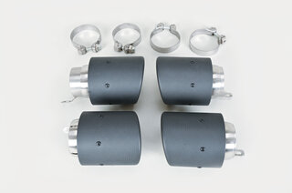 Exhaust Tip Set 971.1 - Quad Round - Matt Carbon