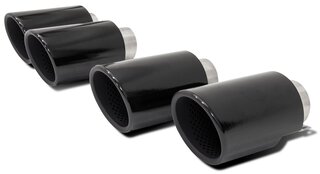 Exhaust Tip Set 971.1 - Quad Round - Gloss Black