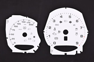 Zifferblattsatz Weiß 718 Boxster Spyder  Schalter - mp/h -  mit Logo