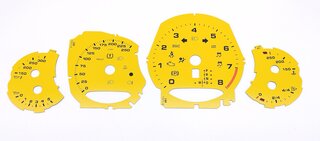 Instrument Face Set 991.2 GT2 RS - Racing Yellow - PDK - 250 MPH - OEM Dark Marks / RPM - With Logo