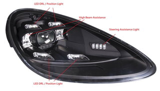 LED Head Light 958.1 - Smoke - Updated 958.2 Design - PDSL PLUS-Style