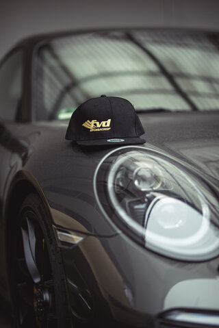 FVD cap - Black- Gold stiching - Logo front
