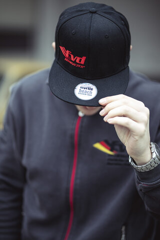 FVD cap - Black- Red stiching - Logo front